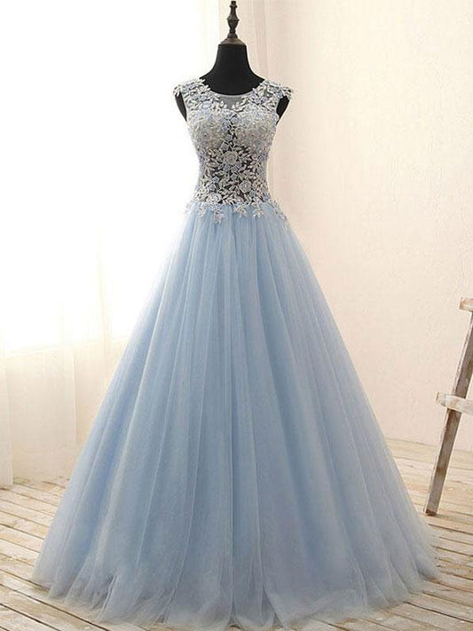 Light Blue Prom Dress ,Dresses For Graduation Party, Evening Wear, Winter Formal Dress
