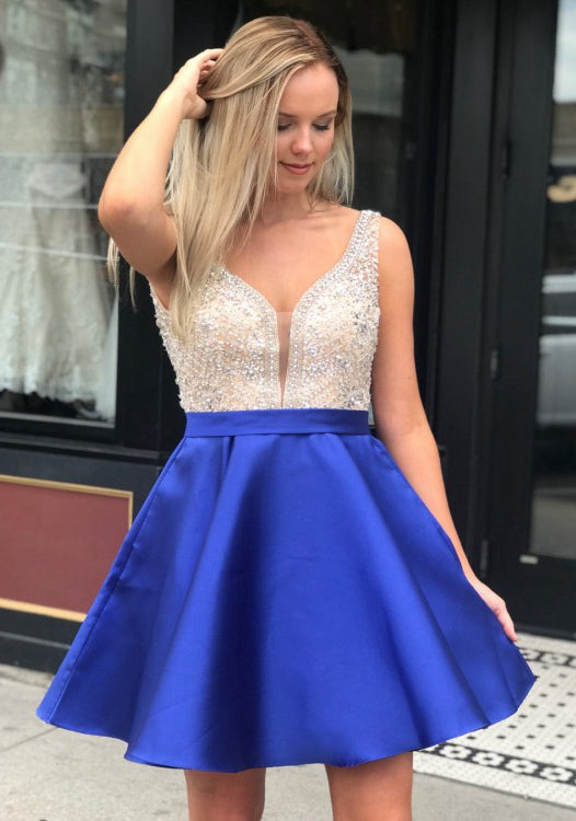 Royal Blue Homecoming Dress, Short Prom Dress ,Dresses For Graduation Party, Evening Dress, Formal Dress, DTH011