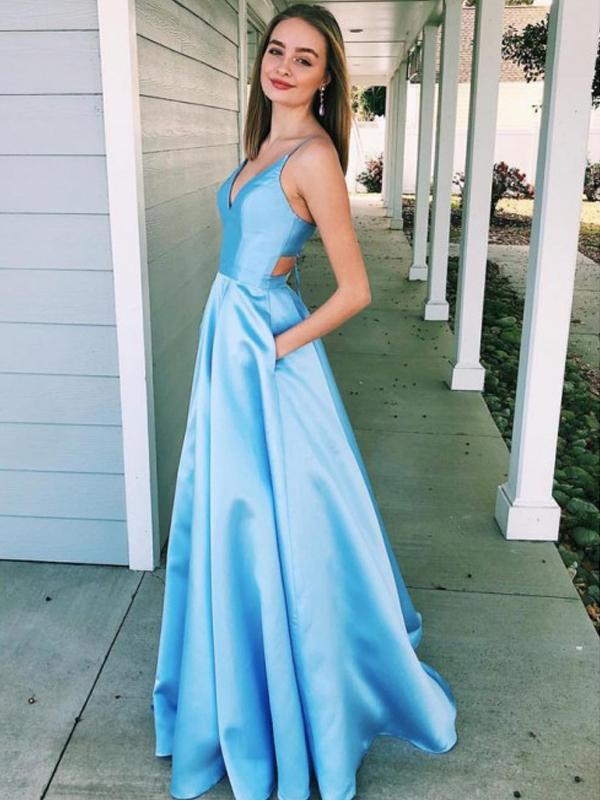 Simple Prom Dress with Pockets, Ball Gown, Dresses For Party, Evening ...