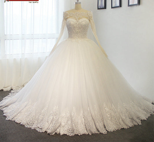 Princess Wedding Dress with Sleeves, Dresses For Wedding, Bridal Gown ,Bride Dress, Dresses For Brides
