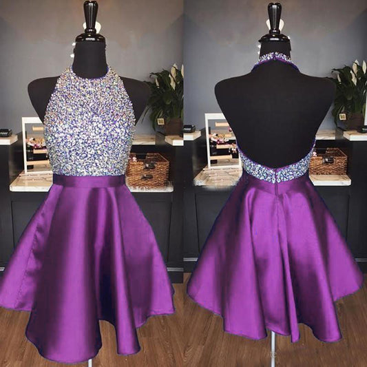 Purple Homecoming Dress 2019, Short Prom Dress ,Dresses For Graduation Party, Evening Dress, Formal Dress, DTH015