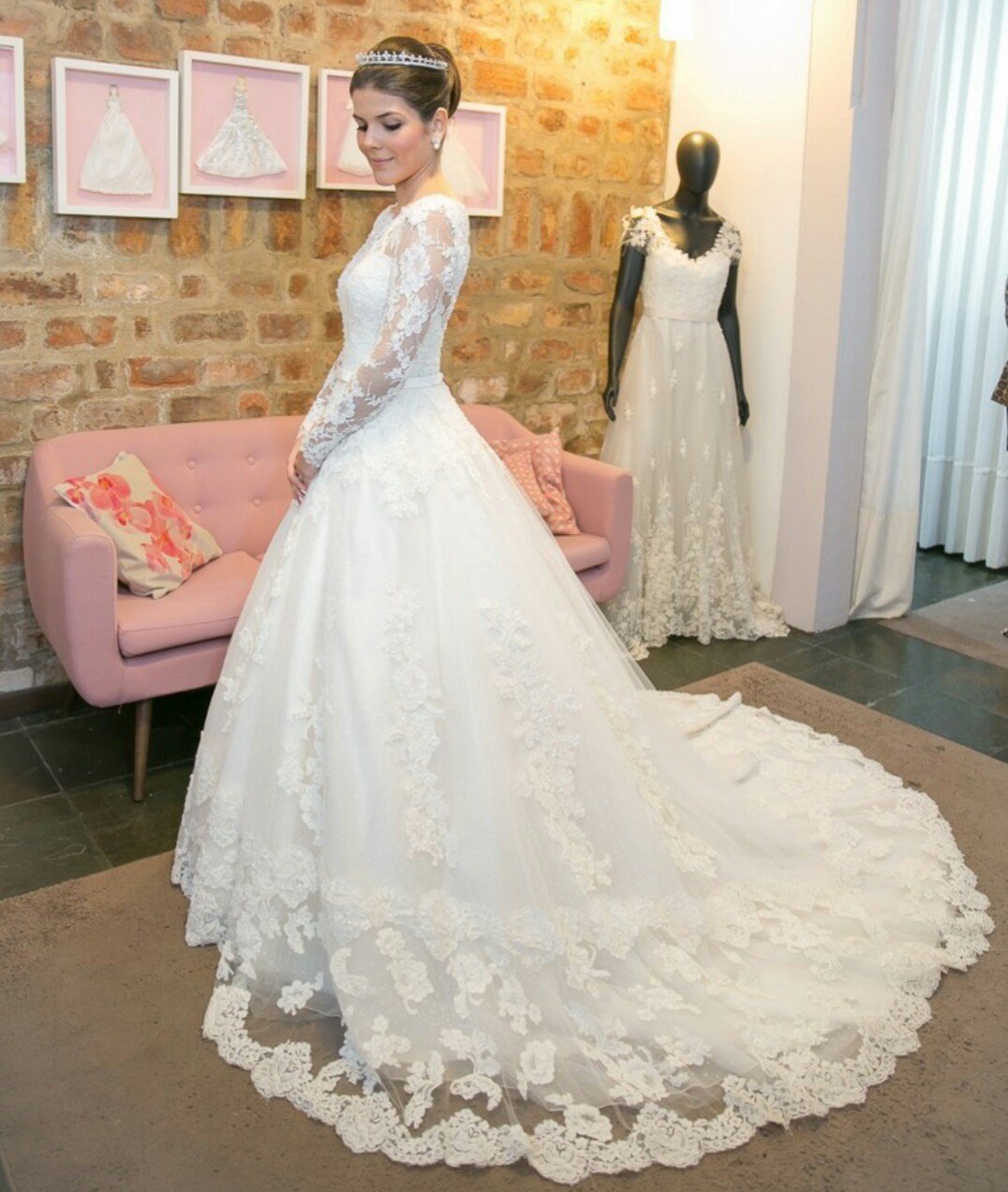 New Style Lace Wedding Dress Long Sleeves, Bridal Gown ,Dresses For Brides