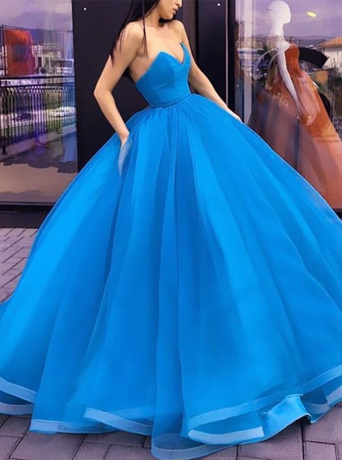 Blue Princess Prom Dress Formal Dress, Evening Dress, Dance Dresses