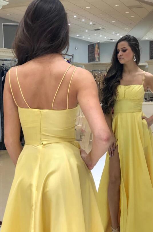 Sexy Yellow Prom Dresses, Evening Dress, Formal Dress, Dance Dresses, Graduation School Party Gown