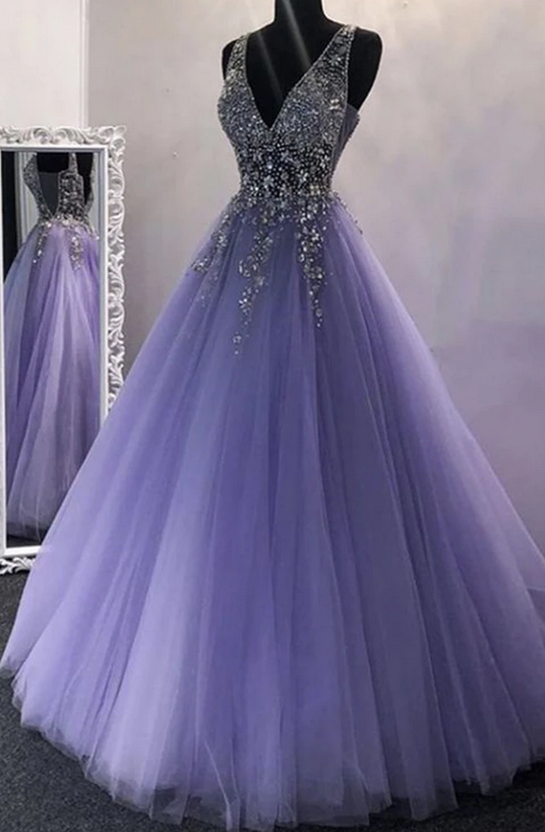 Sexy Long Prom Dresses with Beading,Evening Dresses,Charming Dance Dress