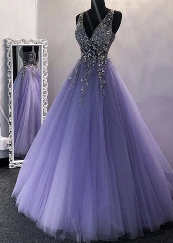 Sexy Long Prom Dresses with Beading,Evening Dresses,Charming Dance Dre ...