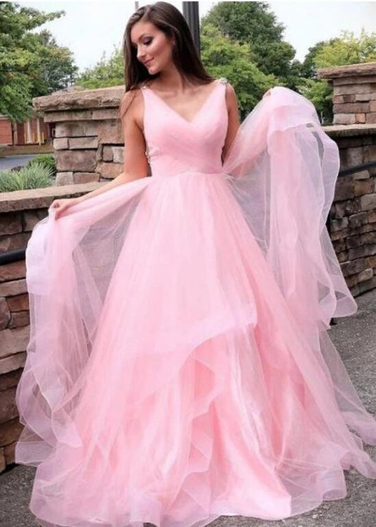 Pink Prom Dresses, Formal Dress, Evening Dress, Dance Dresses, Graduation School Party Gown