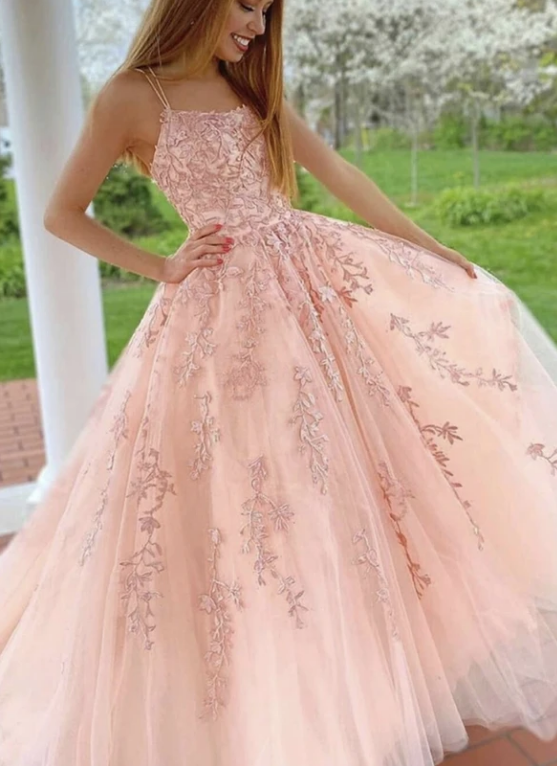 Red Leaf Lace Ball Gown Long Prom Dresses with Pearls