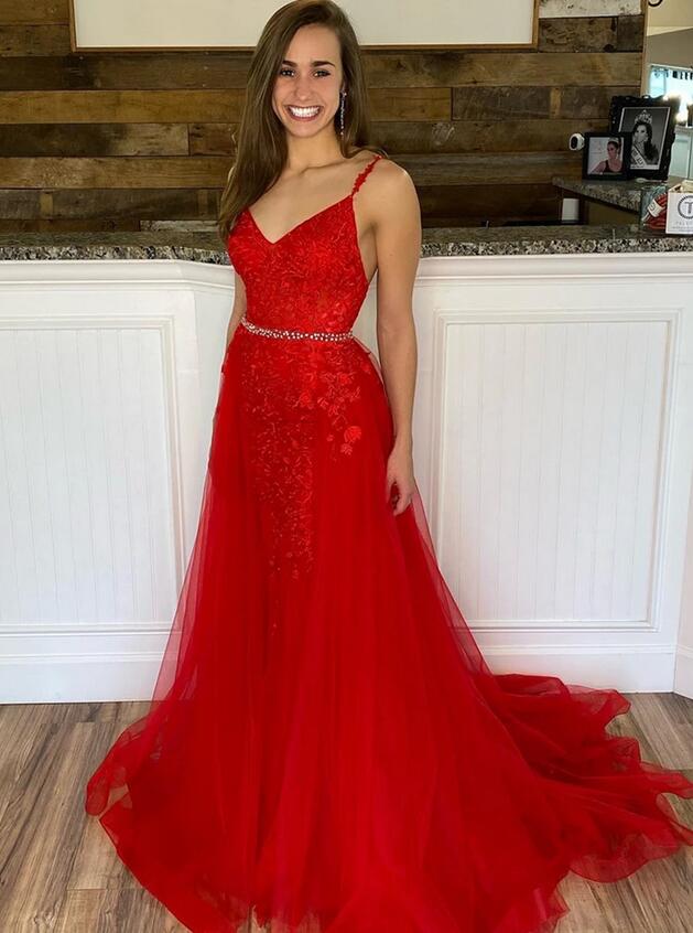 Red Prom Dresses, Formal Dress, Dance Dresses, Graduation School Party Gown