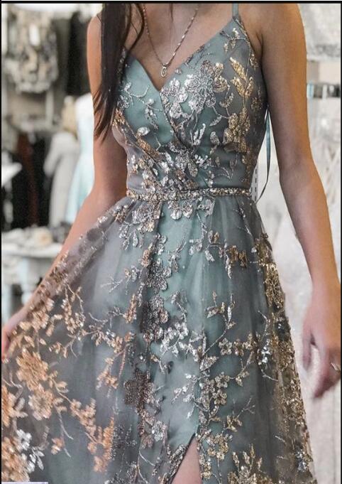 Lace Prom Dress, Long Homecoming Dress, Formal Dress