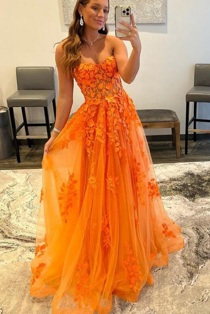 2024 Strapless Leaf Lace Long Prom Dress with Sheer Corset Bodice DressesTailor 2024 Strapless Leaf Lace Long Prom Dress with Sheer Corset Bodice DressesTailor