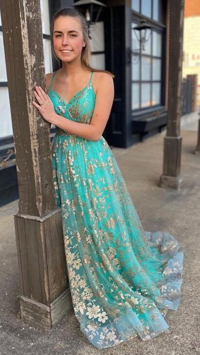Sparkly Lace Prom Dress,Colored Wedding Dresses DT1367