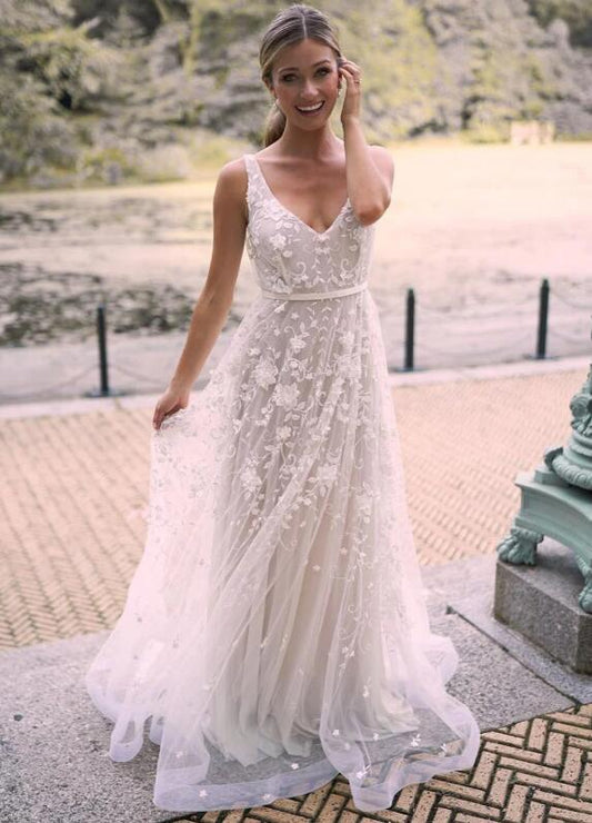 A-line Beach Wedding Dresses,Bridal Dresses DT1384