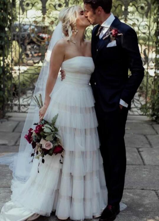 Strapless Tulle Wedding Dresses,Bridal Dresses DT1385