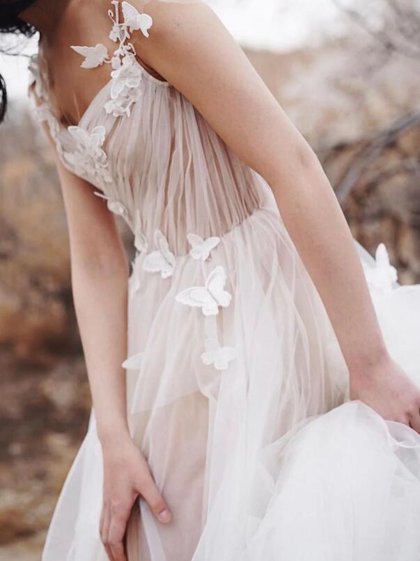 Open Back Beach Wedding Dresses,Bridal Dresses DT1386