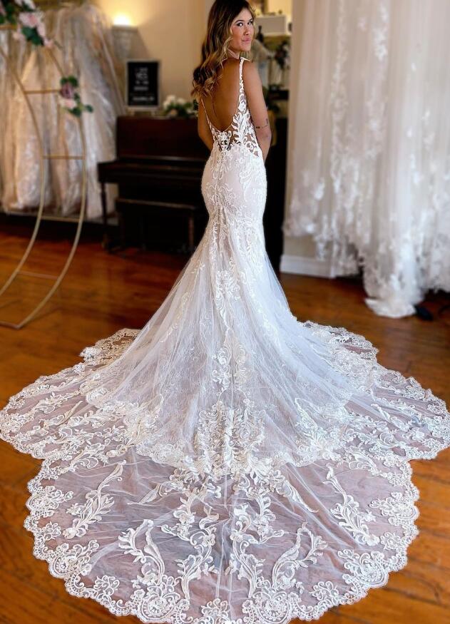 Open Back Lace Wedding Dresses,Bridal Dresses