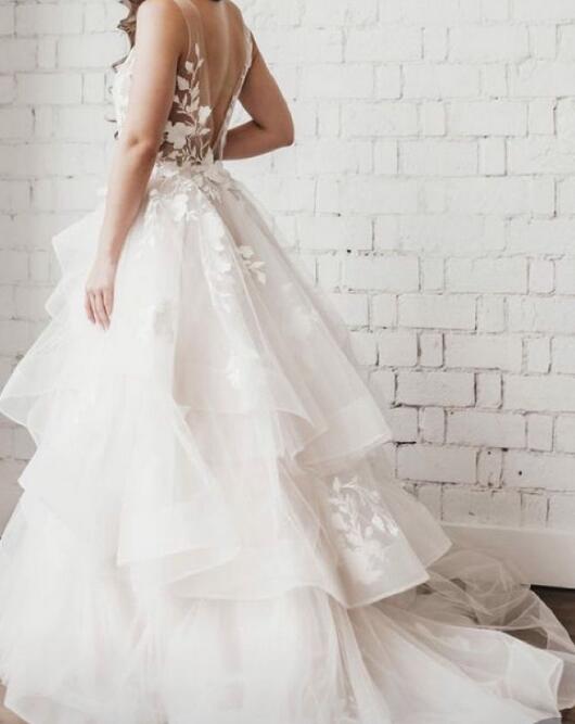 Open Back Ball Gown Wedding Dresses,Bridal Dresses