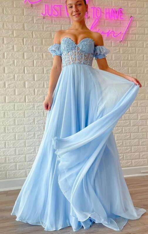 Bodice Chiffon Prom Dresses