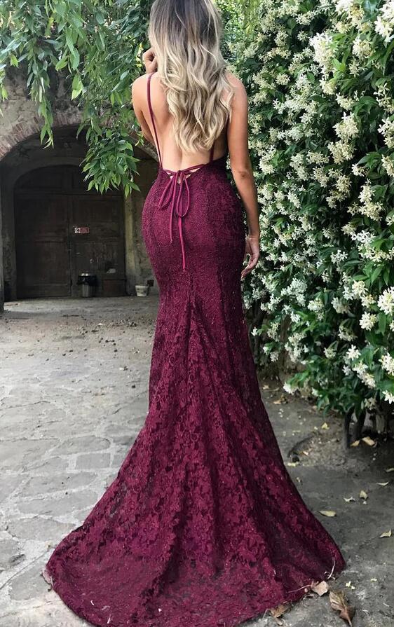 Sparkly Lace Mermaid Long Prom Dresses