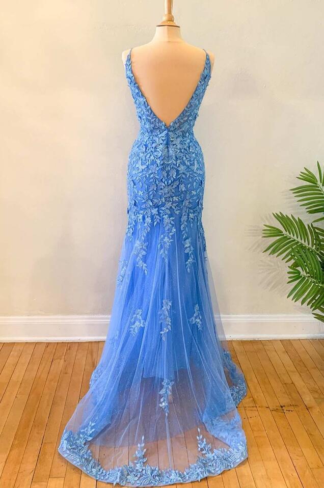 Backless Mermaid Long Prom Dress Party Dresses