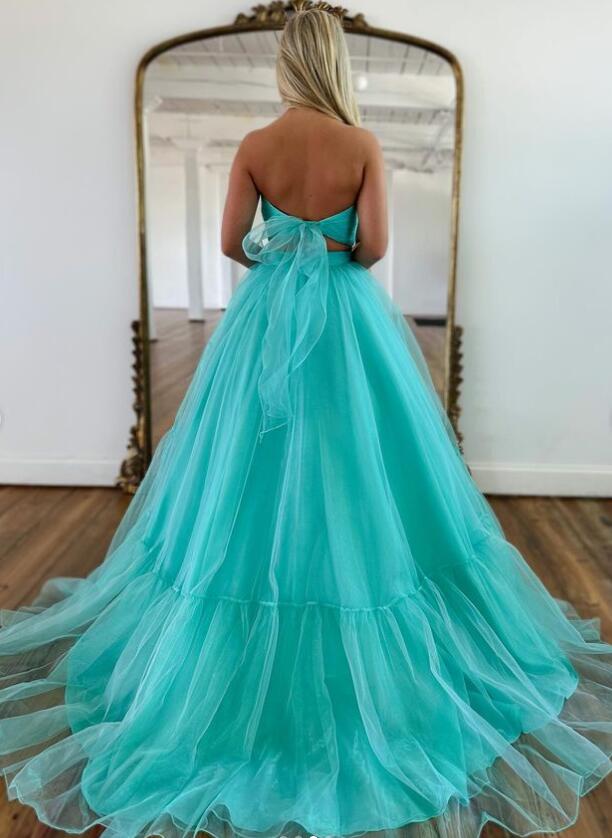 Two Pieces Prom Dress Long, Wedding Party Dress