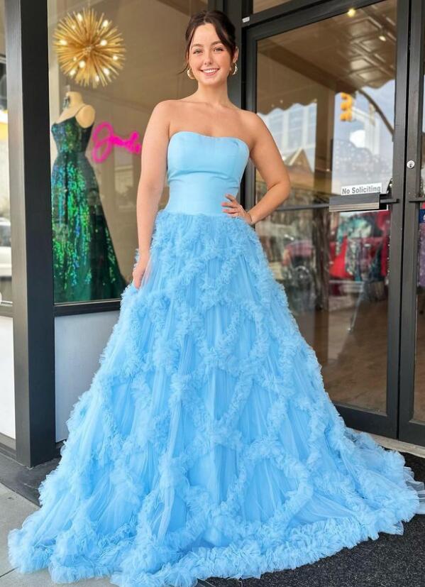 Strapless Prom Dress Long, Wedding Party Dress DT1609