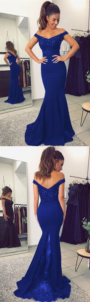 Mermaid Prom Dress Royal Blue Color , Dresses For Graduation Party, Evening Dress, Formal Dress