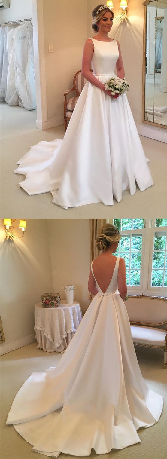 Simple Satin Wedding Dress, Bride Dress, Bridal Gown ,Dresses For Brides