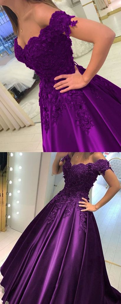 Purple Prom Dress, Prom Dresses, Evening Gown, Graduation School Party Dress, Winter Formal Dress