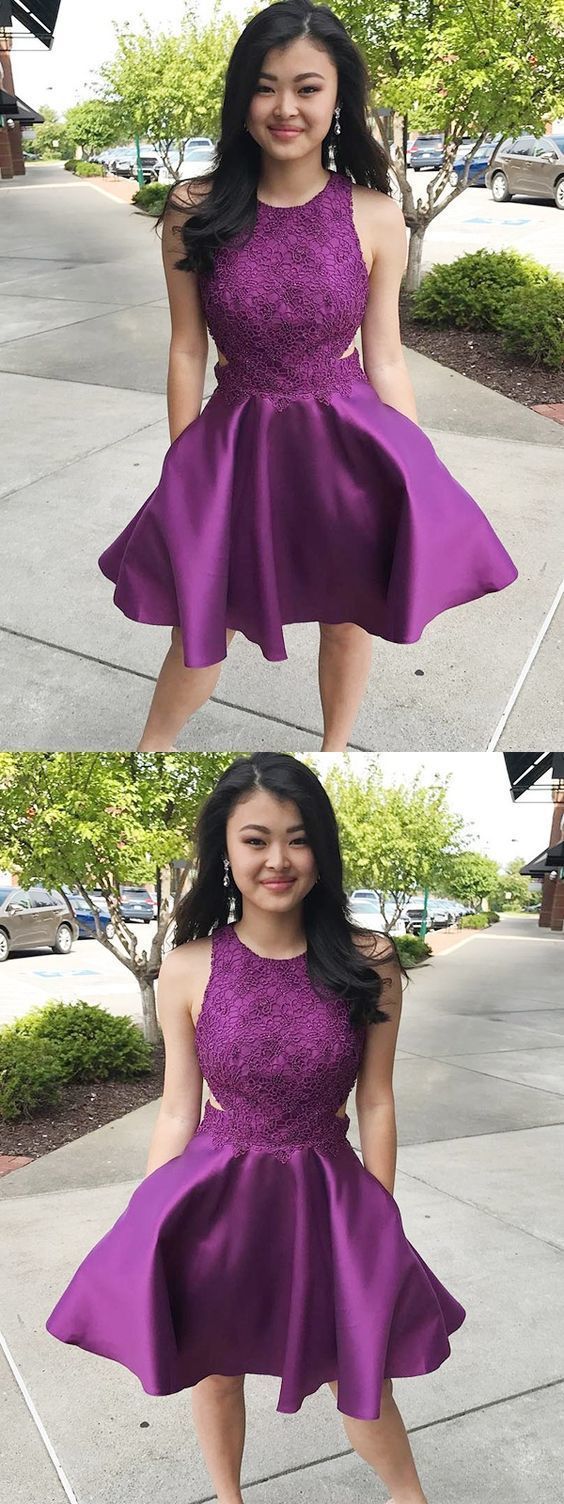 Purple Homecoming Dress 2019, Short Prom Dress ,Dresses For Graduation Party, Evening Dress, Formal Dress, DTH010