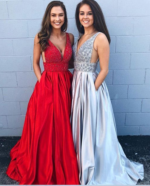 Prom Dress with Pocketes, Prom Dresses, Graduation School Party Gown