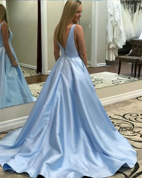 Light Blue Prom Dress Long, Ball Gown, Dresses For Party, Evening Dress, Formal Dress