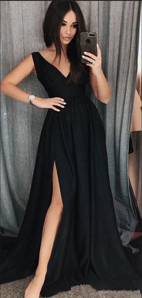 Black Prom Dress For Teens, Prom Dresses, Graduation School Party Gown