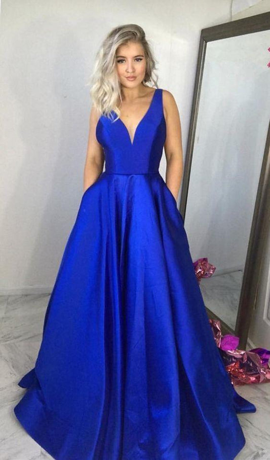 Royal Blue Prom Dress, Pageant Dress, Evening Dress, Dance Dresses, Graduation School Party Gown