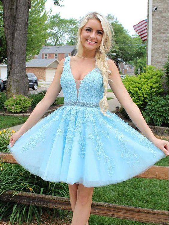 Lace Homecoming Dress , Short Prom Dress, Formal Outfit, Back to School Party Gown