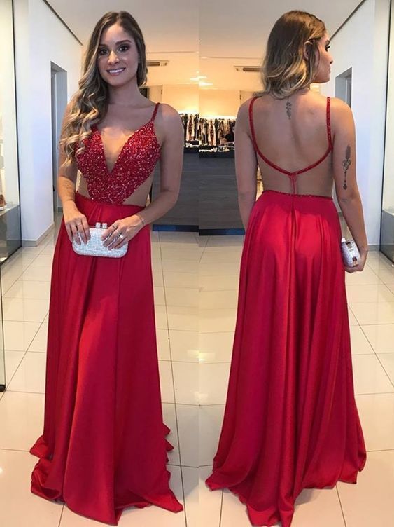 Sexy Prom Dress Backless Style, Evening Dress, Dance Dresses, Graduation School Party Gown