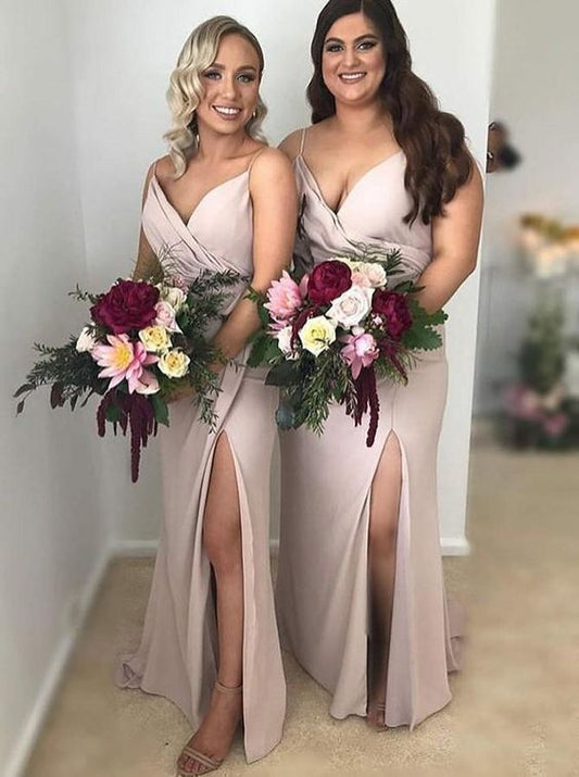 Spaghetti Strap Simple Bridesmaid Dresses Plus Size Bridesmaid Dress