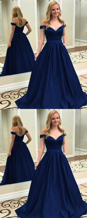 Prom Dress Off the Shoulder Strap, Prom Dresses, Evening Gown,Graduation School Party Gown, Winter Formal Dress