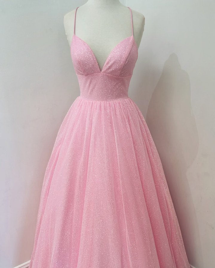 Pink Shinning Prom Dress, Homecoming Dress ,Formal Dress, Evening Dress, Dance Dresses, Graduation Party Dress