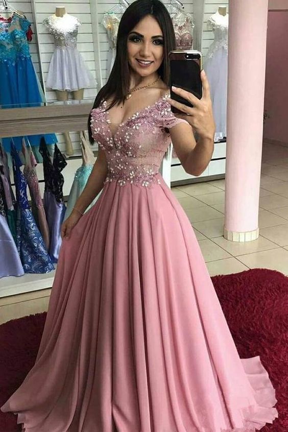 New Style Prom Dress Cap Sleeves, Pageant Dress, Evening Dress, Dance Dresses, Graduation School Party Gown