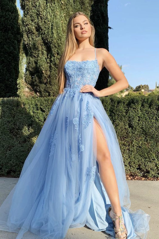 Sexy Lace Prom Dress with Slit, Prom Dresses, Pageant Dress