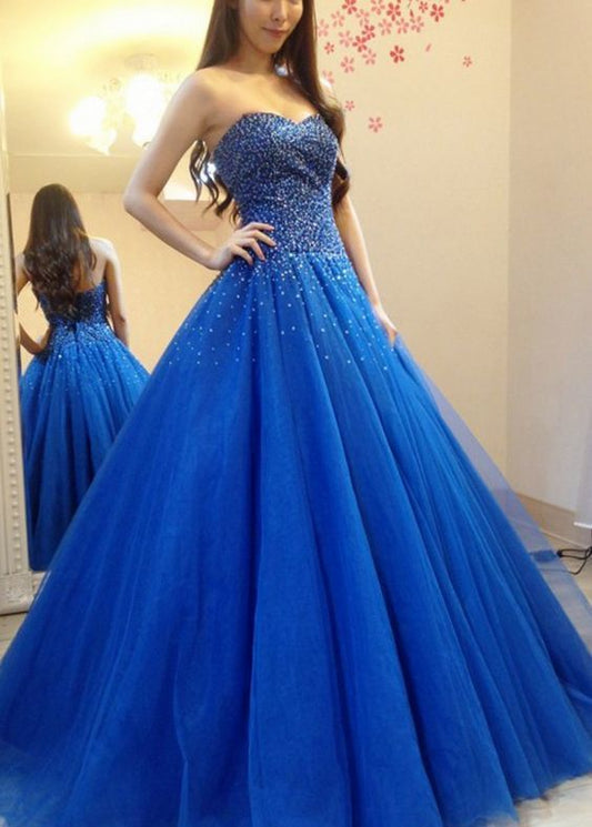 Blue Prom Dress, Prom Dresses, Pageant Dress, Evening Dress, Ball Dance Dresses, Graduation School Party Gown