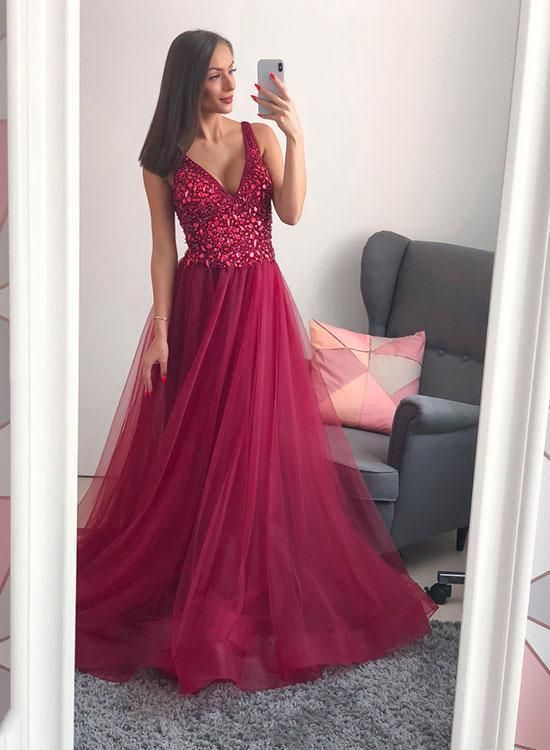 New Style Prom Dress Beaded Top, Pageant Dress, Evening Dress, Dance Dresses, Graduation School Party Gown