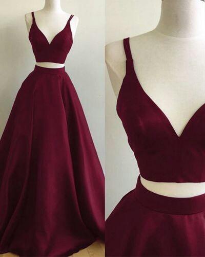 Two Pieces Prom Dress, Prom Dresses, Evening Gown, Graduation School Party Dress, Winter Formal Dress