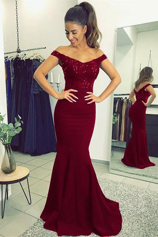 Mermaid Burgundy Prom Dress Long, Dresses For Graduation Party, Evening Dress, Formal Dress