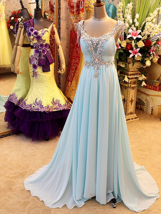 Chiffon Prom Dress, Prom Dresses, Evening Gown, Graduation School Party Dress, Winter Formal Dress