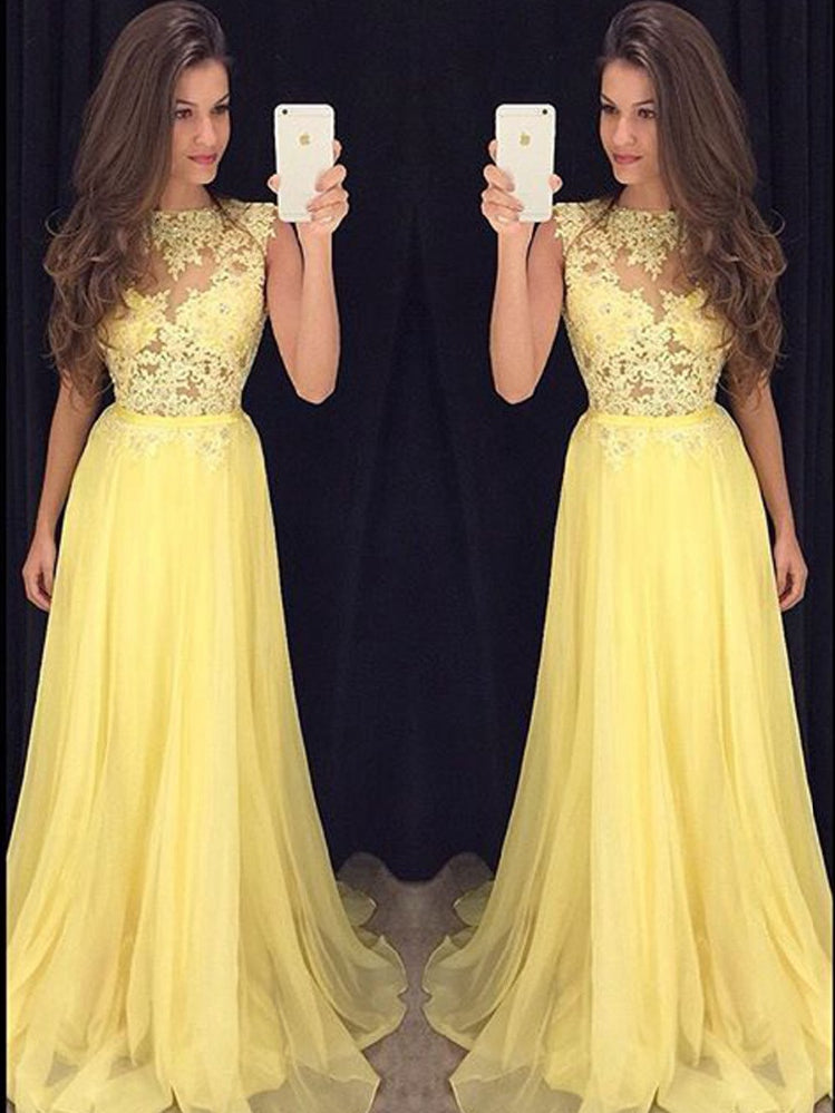 Yellow Prom Dress, Prom Dresses, Evening Gown, Graduation School Party Dress, Winter Formal Dress