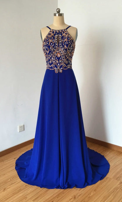 Royal Blue Prom Dress, Prom Dresses, Evening Gown, Graduation School Party Dress, Winter Formal Dress