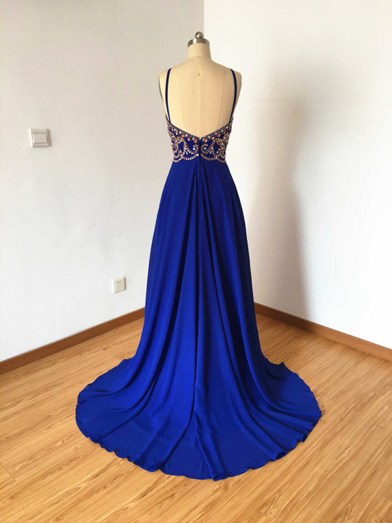 Royal Blue Prom Dress, Prom Dresses, Evening Gown, Graduation School Party Dress, Winter Formal Dress