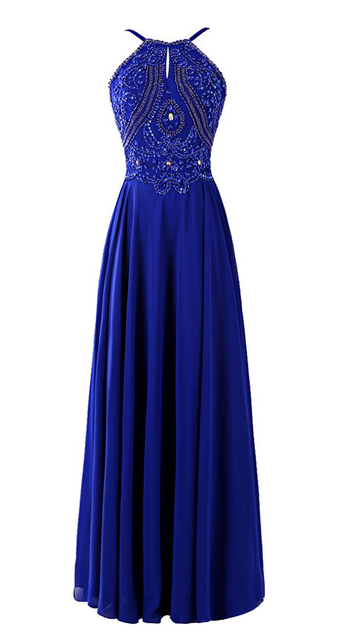 Royal Blue Prom Dress, Evening Gown, Graduation School Party Dress, Winter Formal Dress